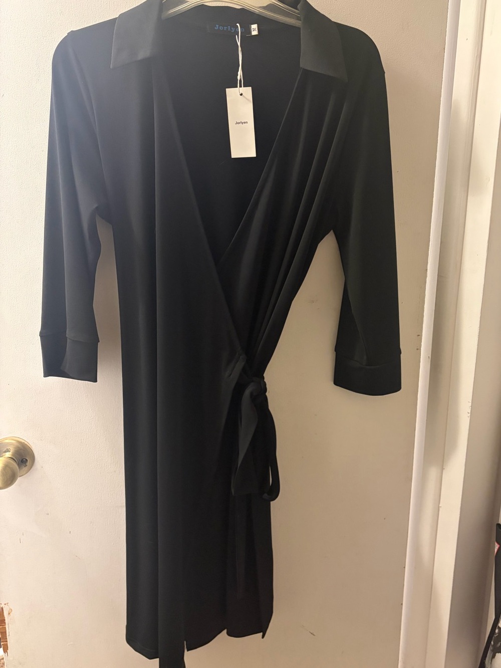 Black Wrap Dress with Tie Detail